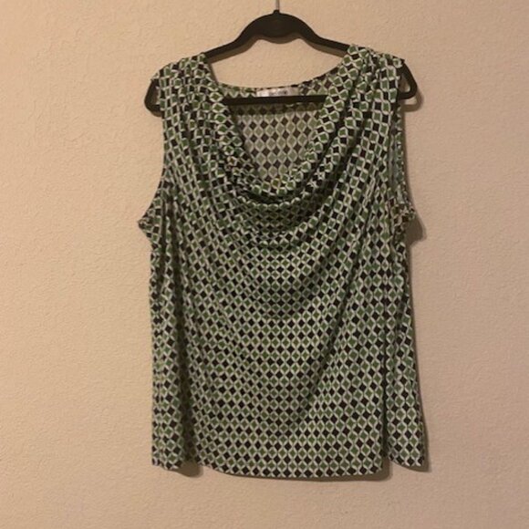 Sleeveless Cowl-Neck Multi-Colored Top - Picture 1 of 5